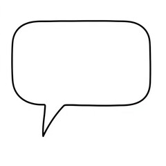 Naklejka premium A single, bold black speech bubble outline on a white background, emphasizing a clear and direct message, message, direct