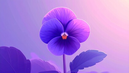 Beautiful purple pansy flower with delicate petals and vibrant colors.