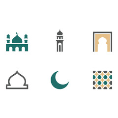 Obraz premium Islamic symbols and architecture elements collection for design
