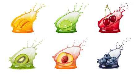 Refreshing Fruit Juice Splashes With Whole Fruits.