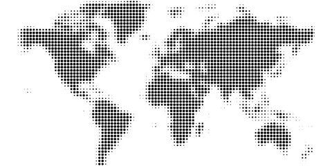 Set of flat earth world maps with hexagonal dots in different resolution. Round pixel pattern. Modern digital globe. Black dots on white background. Worldmap template for website, infographics, design © eka