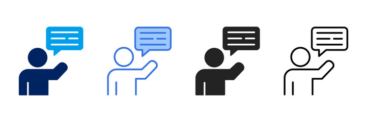 Customer Story  Icon Set Different Style Collection. 