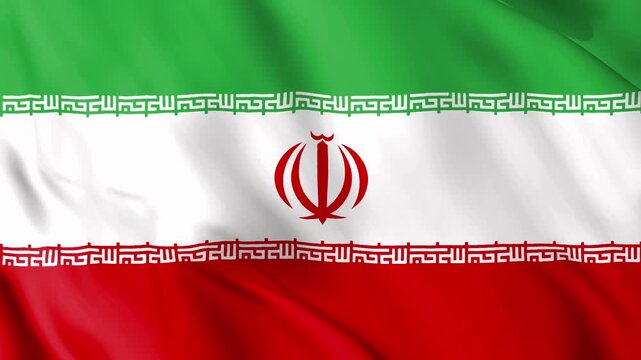 High Quality Waving Flag of Iran with Detailed Kufic Script and Bright Colors