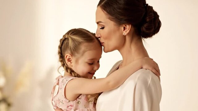 Gentle embrace, a mother and child share a loving moment