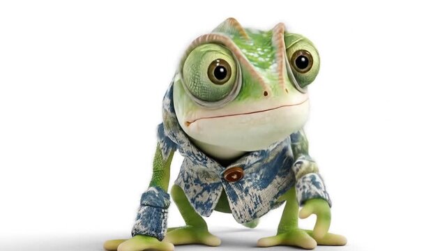 3d model of chameleon cartoon character
