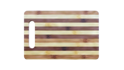 Bamboo Cutting Board with Handle Cutout and Striped Design