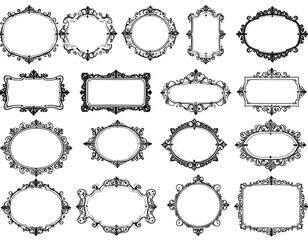 Collection of ornate, elegant, and decorative vintage frame designs