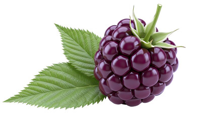 Single Blackberry with Leaves
