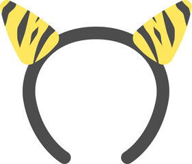 2本角の鬼のカチューシャのアイコンのイラスト