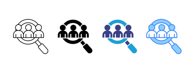 Search icon set multiple style collection