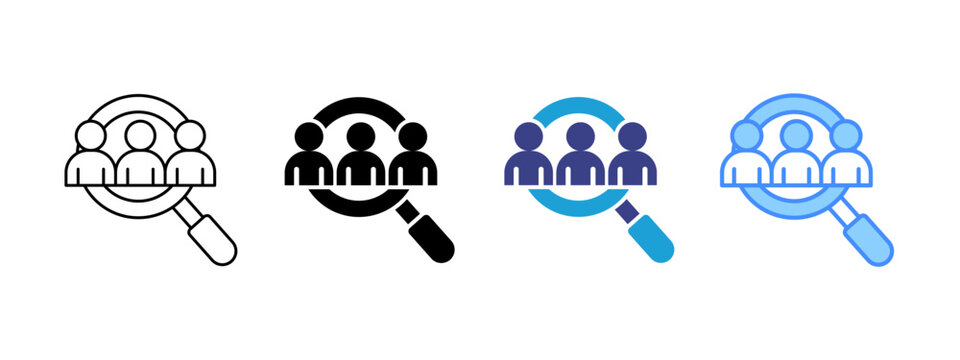 Search icon set multiple style collection