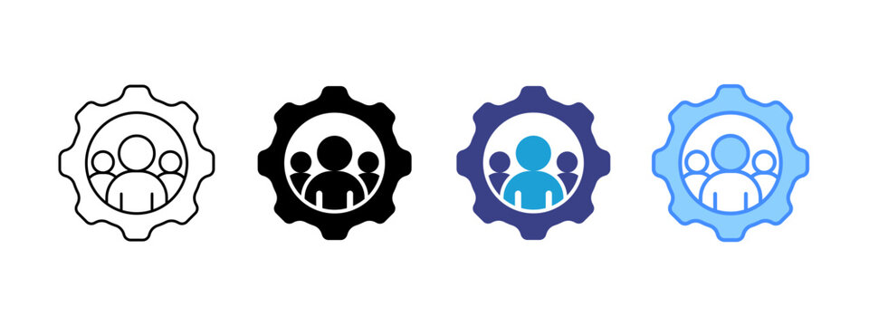 Team Management icon set multiple style collection