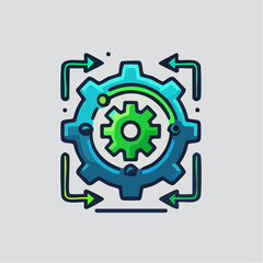 Obraz premium Automation Gear Workflow Color Icon