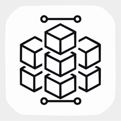 Blockchain Cube Network Technology Icon