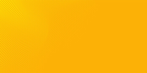 Yellow halftone pattern. Retro comic gradient background. Bright orange pixelated dotted texture overlay. Cartoon pop art faded gradient pattern.