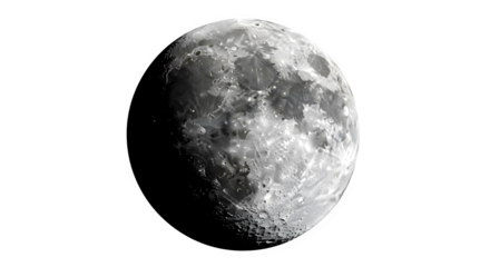 Science astronomy isolated moon on transparent background