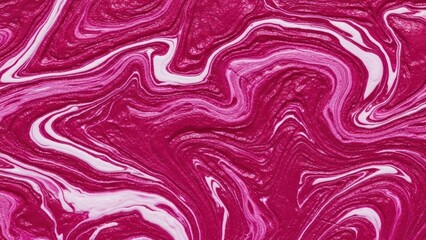 Swirling magenta and white liquid abstract pattern, resembling marble, with texture