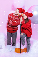 Fototapeta premium Dream Winter Sibling