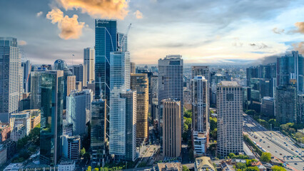 Obraz premium 21 January 2026 Aerial Drone View of Sydney Harbour Circular Quay on a nice Summer day beautiful Sky in Sydney NSW Australia