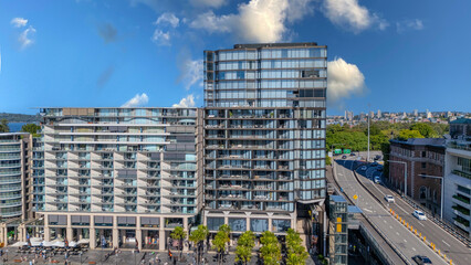 21 January 2026 Aerial Drone View of Sydney Harbour Circular Quay on a nice Summer day beautiful Sky in Sydney NSW Australia