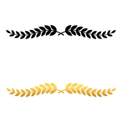 Elegant black and gold botanical divider &ndash; Classic foliage divider with a subtle luxury aesthetic, optimized for certificates, vintage labels, and decorative page embellishments