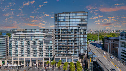 21 January 2026 Aerial Drone View of Sydney Harbour Circular Quay on a nice Summer day beautiful Sky in Sydney NSW Australia
