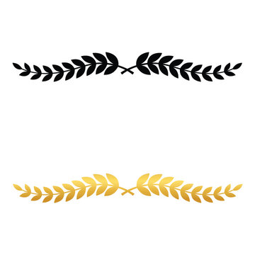 Elegant black and gold botanical divider &ndash; Classic foliage divider with a subtle luxury aesthetic, optimized for certificates, vintage labels, and decorative page embellishments