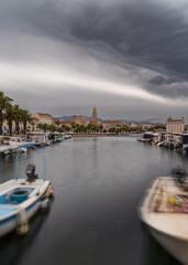 Fototapeta premium Storm Clouds Over Split Harbor, Croatia