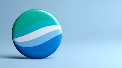 Green and blue circular logo on light blue background