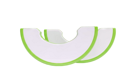 Abstract Curved Shapes with Green Edging