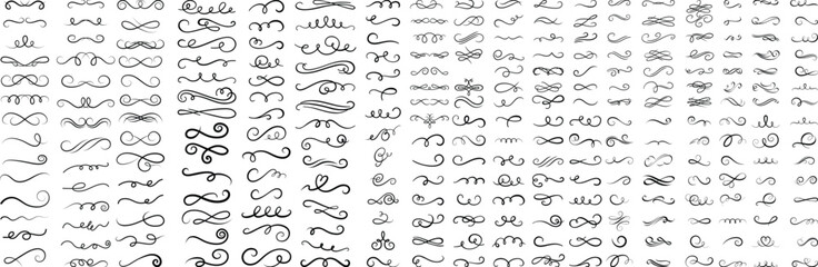 Obraz premium Hand Drawn Swirl and Flourish Design Elements