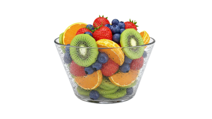 Glass bowl of mixed fruit salad
