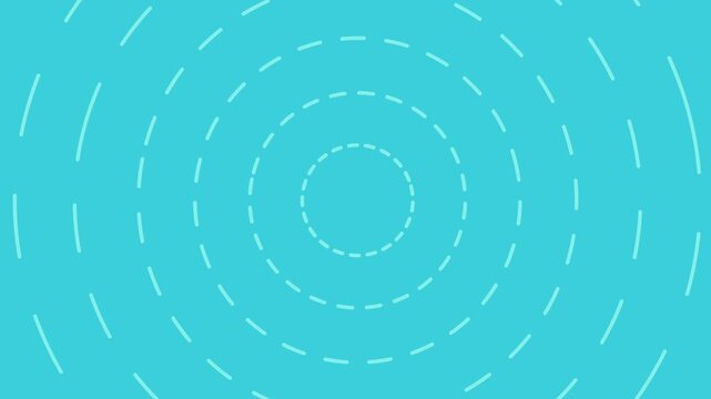 Abstract Cyan Circles Pattern Animation Background.