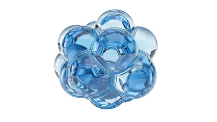 Cluster of Blue Transparent Spheres