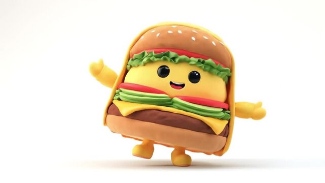3d model of cartoon character burger