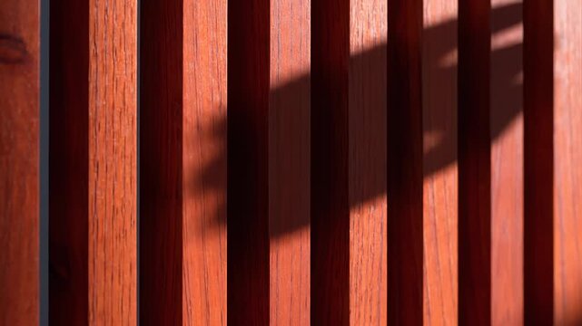 Close Up of Wood Slats With Sunlight