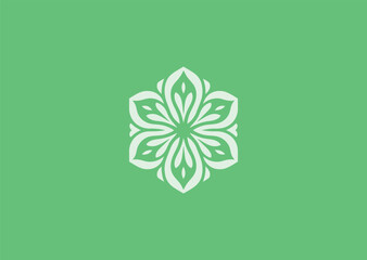 Abstract leaf hexagon logo for eco, organic, or sustainable brand identity.