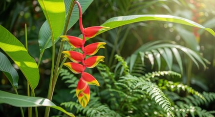 Heliconia Flower in Jungle.