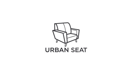 Fototapeta premium Simple Line Drawing of Modern Armchair.