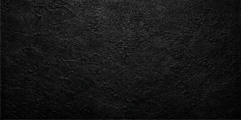 A dark textured black leather background featuring a rough macro material surface with a grunge textile pattern design for a blank backdrop wallpaper