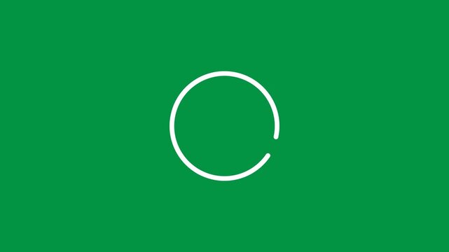 White incomplete circle on a green background ring