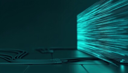 Digital data stream showing fast internet speed and global network connection. Copy space available for text or overlay