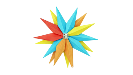 Colorful Starburst with Metallic Center