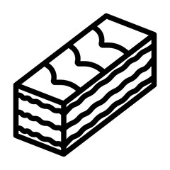 Vanilla slice line icon