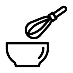 Whisk bowl line icon