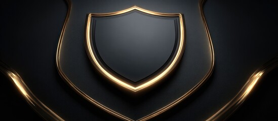 Luxury Black Shield with Golden Outline.