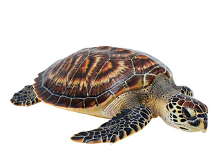 Fototapeta premium Hawksbill turtle shell isolated on a clear background viewed from the side