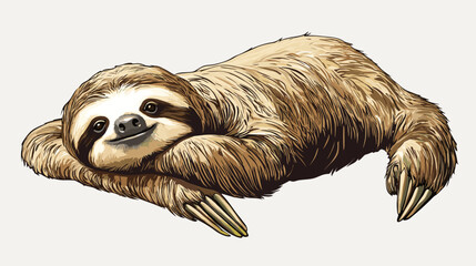 Sloth Resting on its Side Sleeping. © susanty
