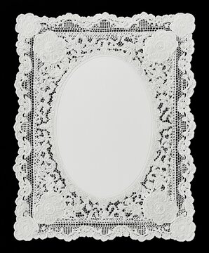 Elegant Vintage Lace Frame On Black Background