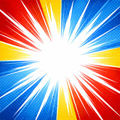 ニュース告知向けアメコミ調集中線背景
